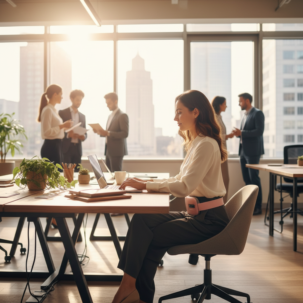 5 Modes Electric Heating Vibration Waist Massage Belt Smart Warm Palace Women Menstrual Heating Pad for for Cramps Period Relief