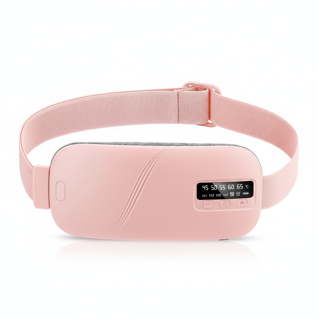 5 Modes Electric Heating Vibration Waist Massage Belt Smart Warm Palace Women Menstrual Heating Pad for for Cramps Period Relief